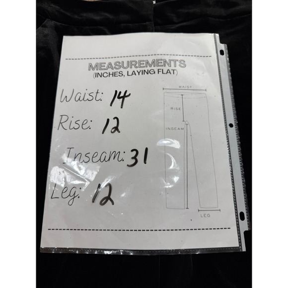 Sofia Vergara Wide Leg Womens Sz 2 Velvet Black Pants Pockets Career Office Goth - Picture 10 of 10